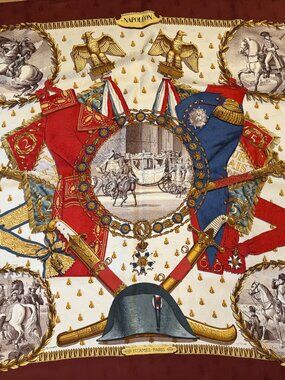 100% Authentic Hermes Napoleon Scarf by Philippe Ledoux
